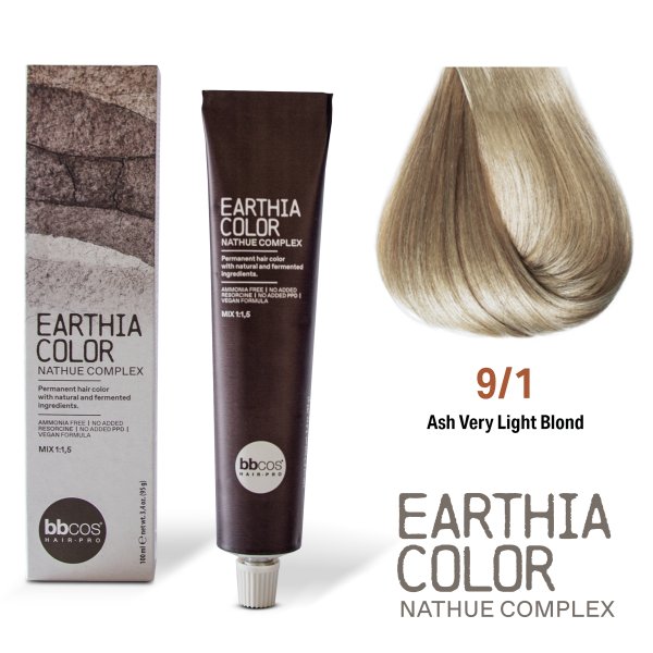 BBcos Earthia Color Nathue Complex 9/1 Ash Very Light Blond 100ml