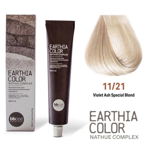 BBcos Earthia Color Nathue Complex 11/21 Violet Ash Special Blond 100ml